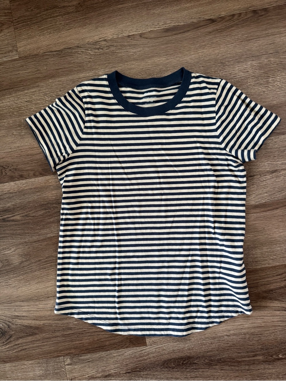 Madewell Navy & White Striped  Tee - Classic Short Sleeve Top
